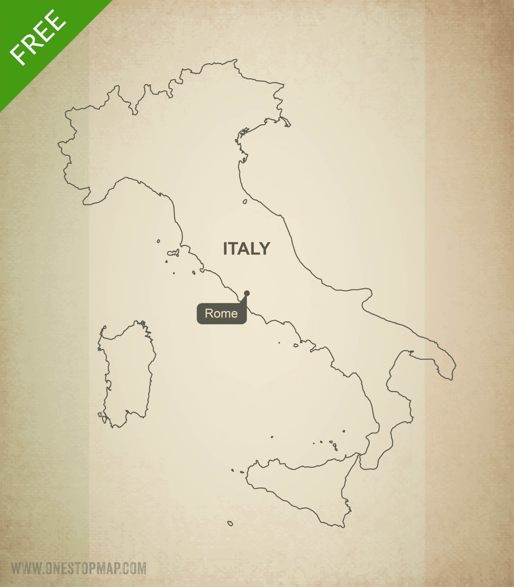 Vector Italy Map Outline Map Of Italy Royalty Free Vector Image