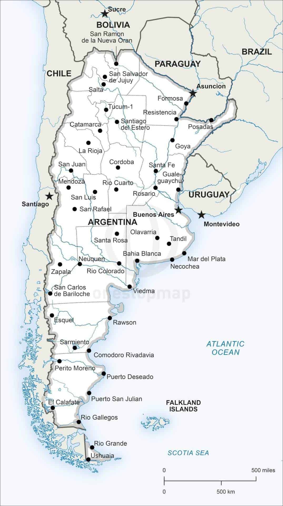 free-printable-labeled-and-blank-map-of-argentina-in-pdf