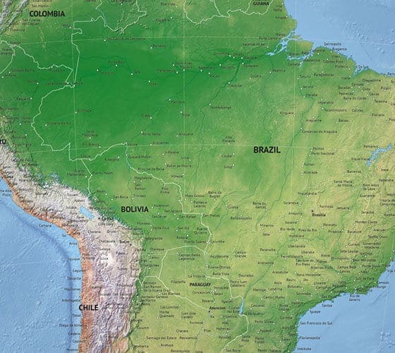 Example of a continent-region map