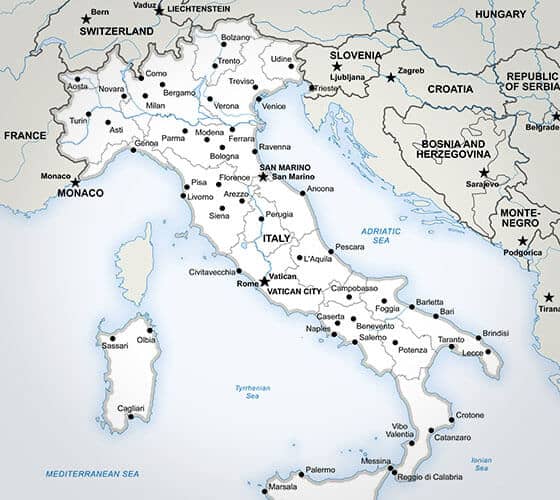 Example of a country map