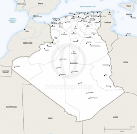 Vector map of Algeria political