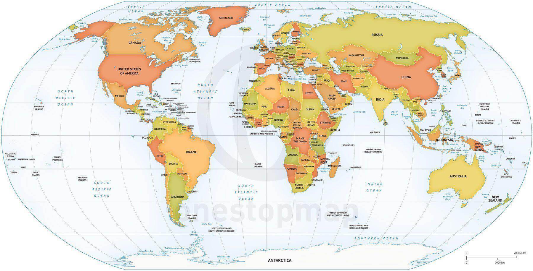 Vector Map World Robinson EuropeAfrica  One Stop Map