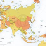 Vector map of Asia continent political