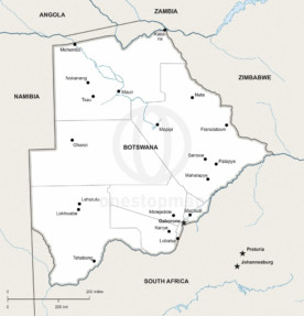 Map of Botswana political