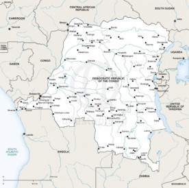 Map of Democratic Republic of the Congo political