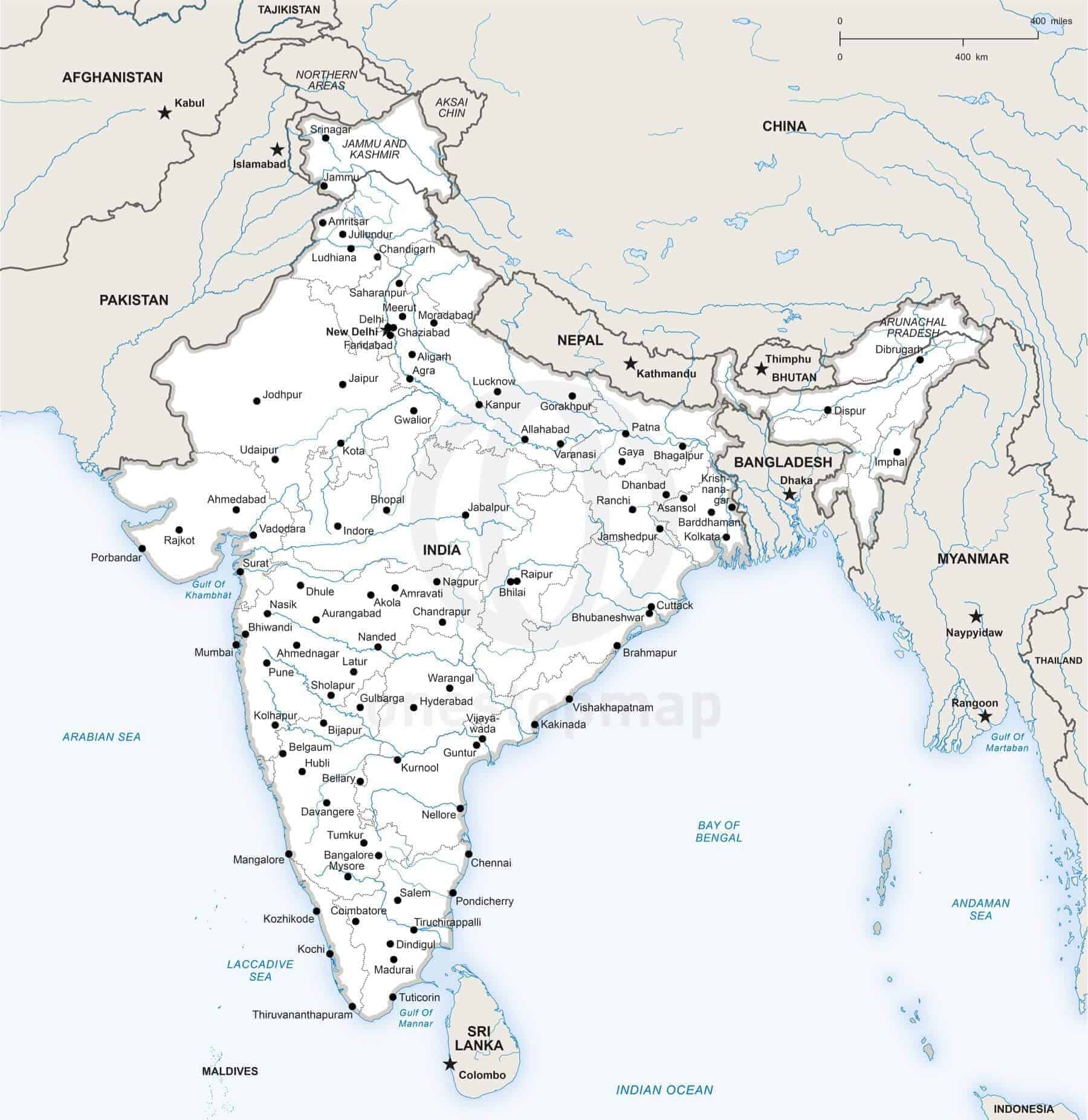 Vector Map of India Political | One Stop Map