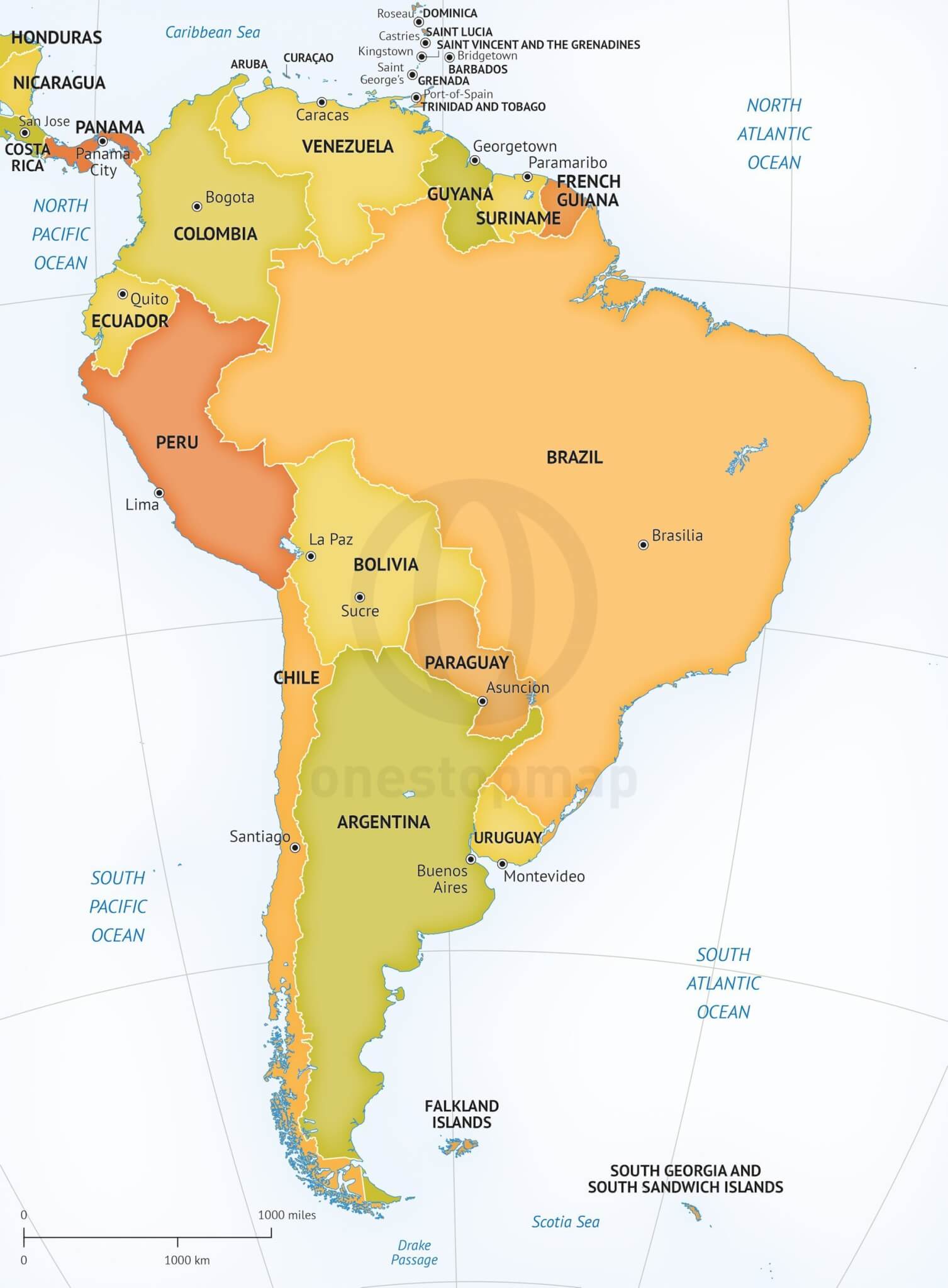 South America Map Printable