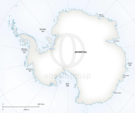 Map of Antarctica continent political