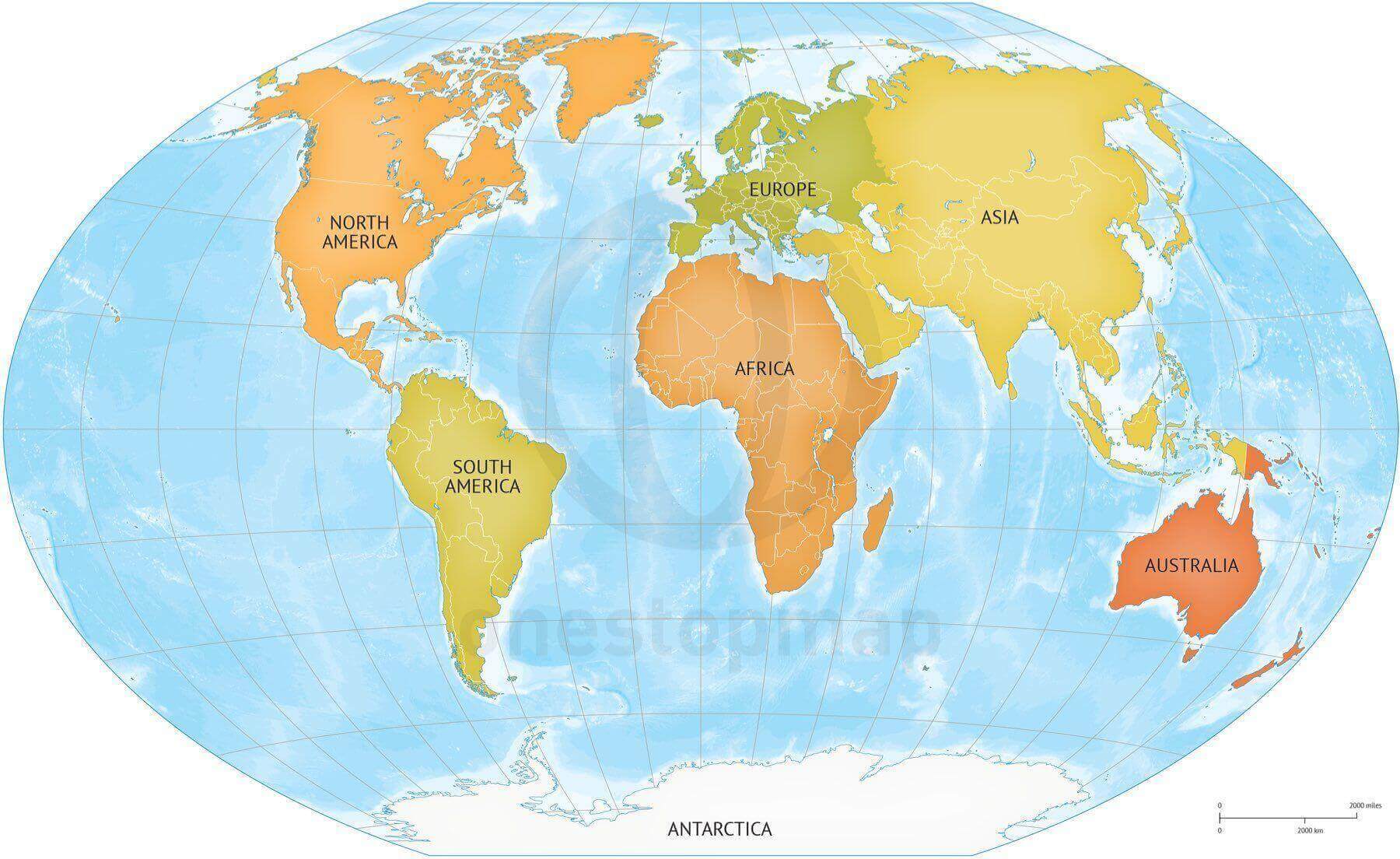 Country Names World Map Countries And Continents