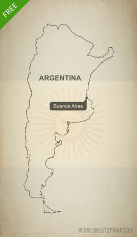 Map of Argentina outline