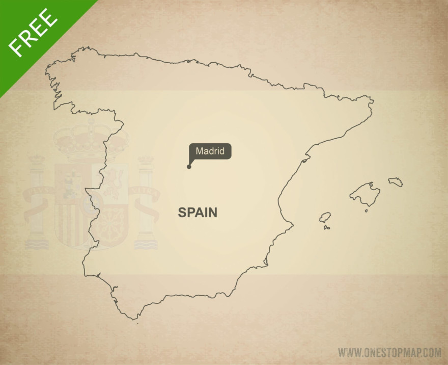 Vector Map of Spain Political | One Stop Map