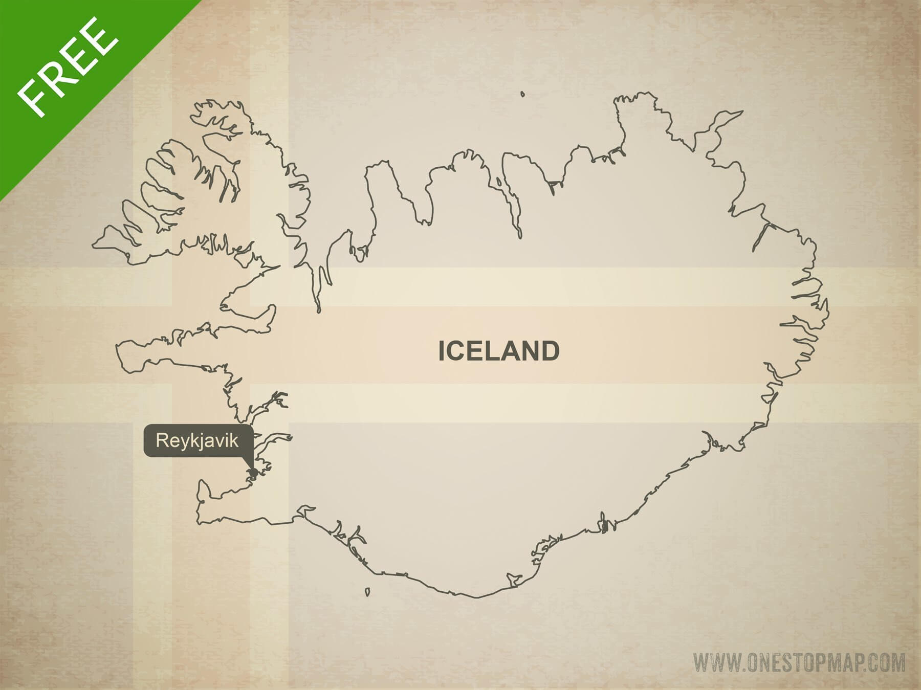 Free Vector Map of Iceland Outline | One Stop Map
