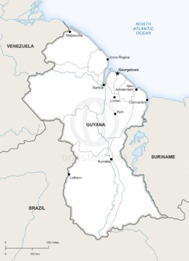 Map of Guyana political