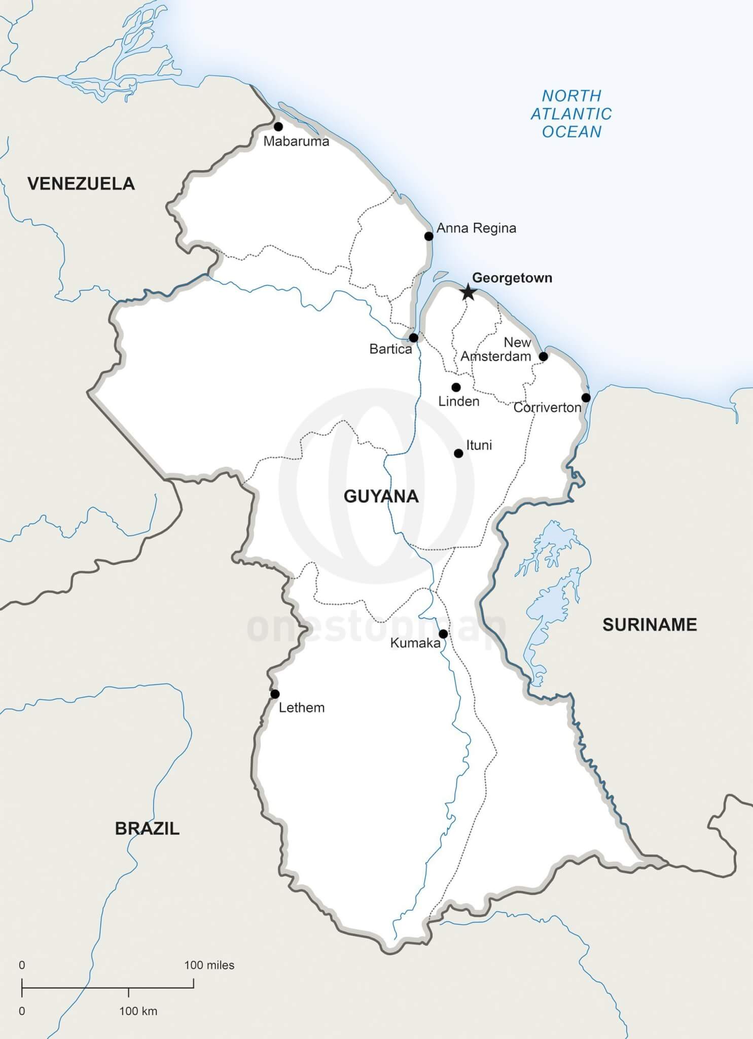 Administrative Map Of Guyana - vrogue.co