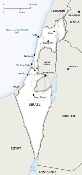 Map of Israel political