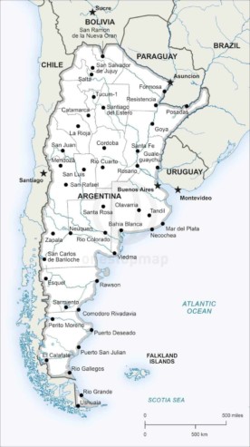 Map of Argentina political