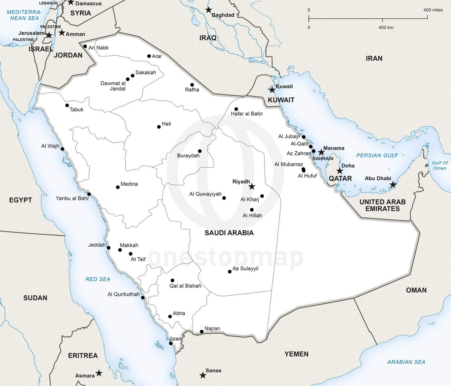 Saudi Arabia Map Vector Free