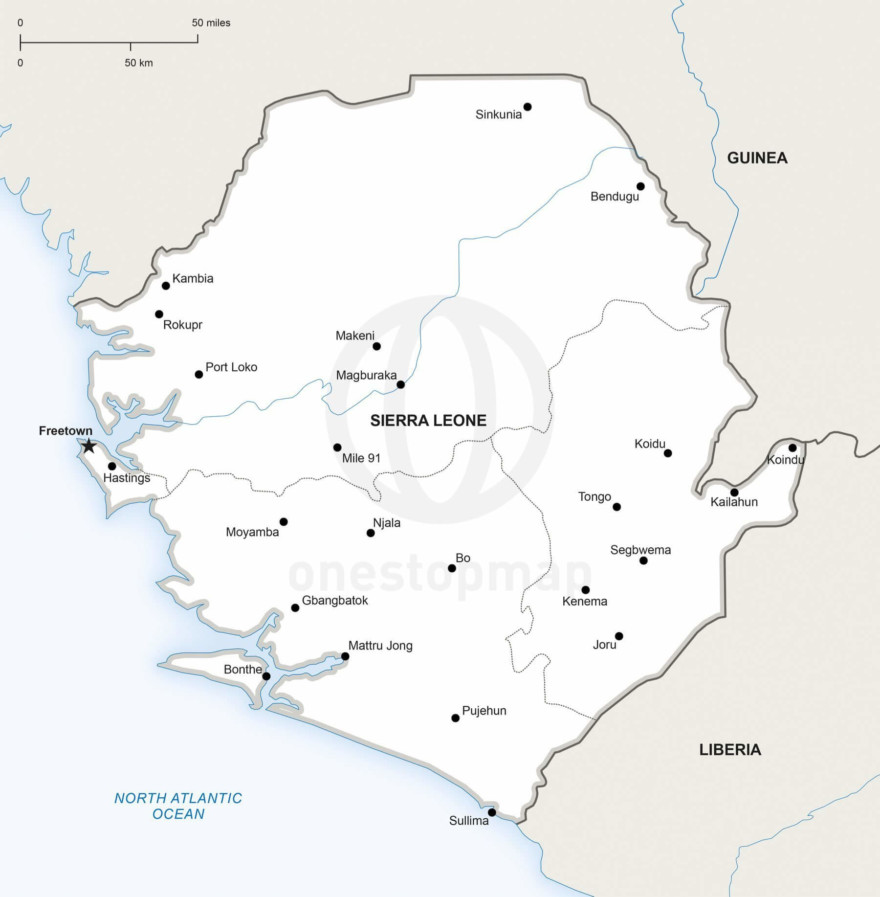 Vector Maps of Sierra Leone | One Stop Map
