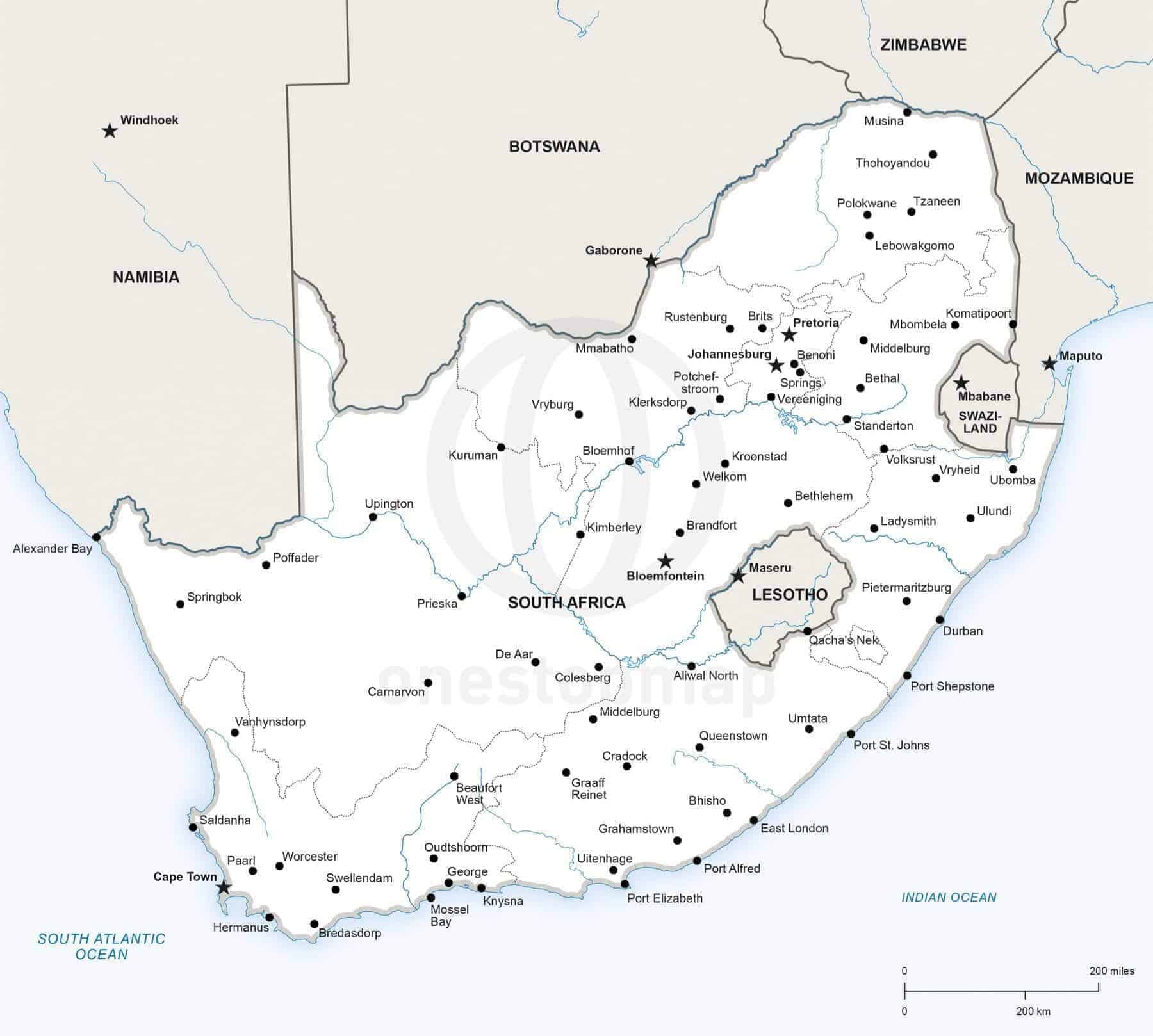 South Africa Map Provinces Outline - United States Map