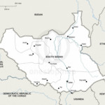 Map of South Sudan political