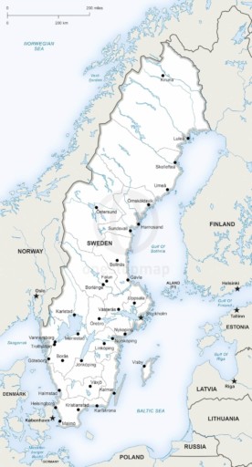 Map of Sweden political