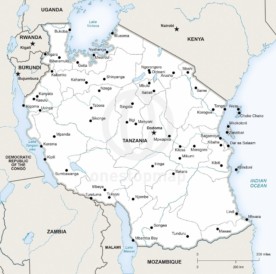 Vector map of Tanzania political