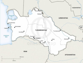 Map of Turkmenistan political