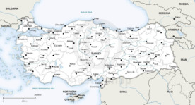 Vector map of Turkey political