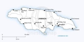 Map of Jamaica political