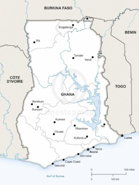Map of Ghana political