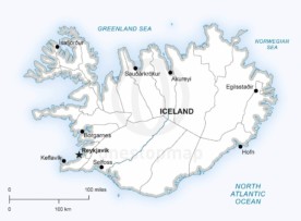 Map of Iceland political