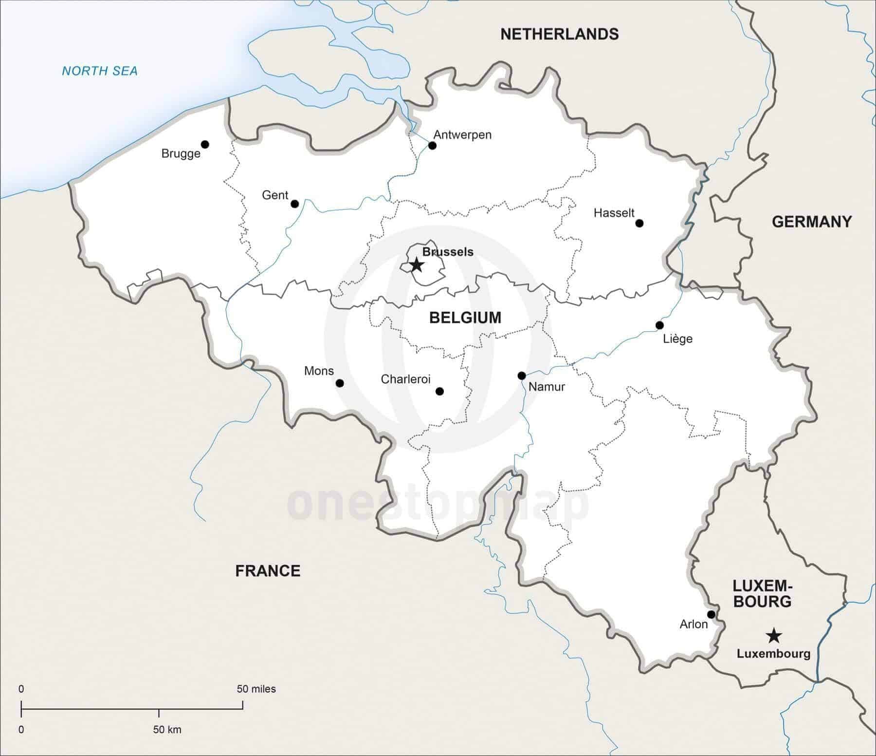 Lege Kaart Belgie - kaart
