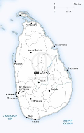 Map of Sri Lanka political