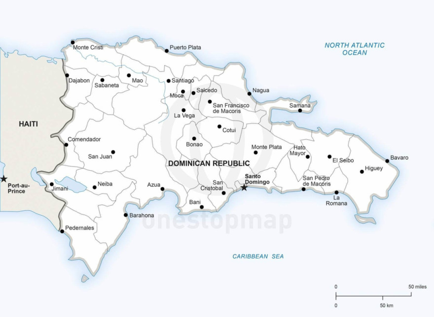 Vector Map of Dominican Republic Political One Stop Map