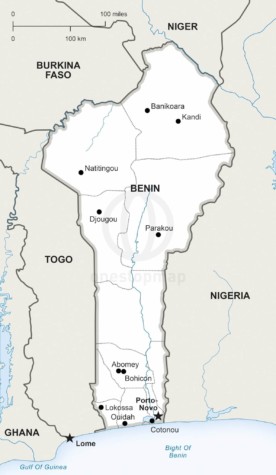 Map of Benin political