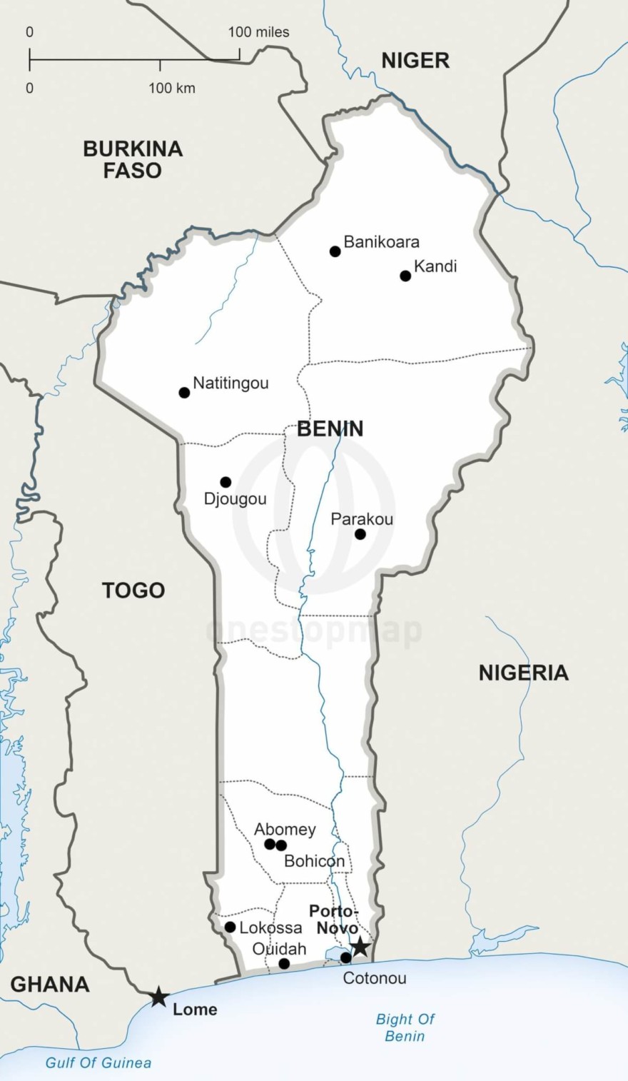 Vector Maps Of Benin One Stop Map 66 Map Benin Political 880x1514