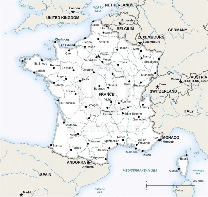 Vector Map Of France Political One Stop Map 6-best-images-of-printable-map-of-france-free-printable-france-map
