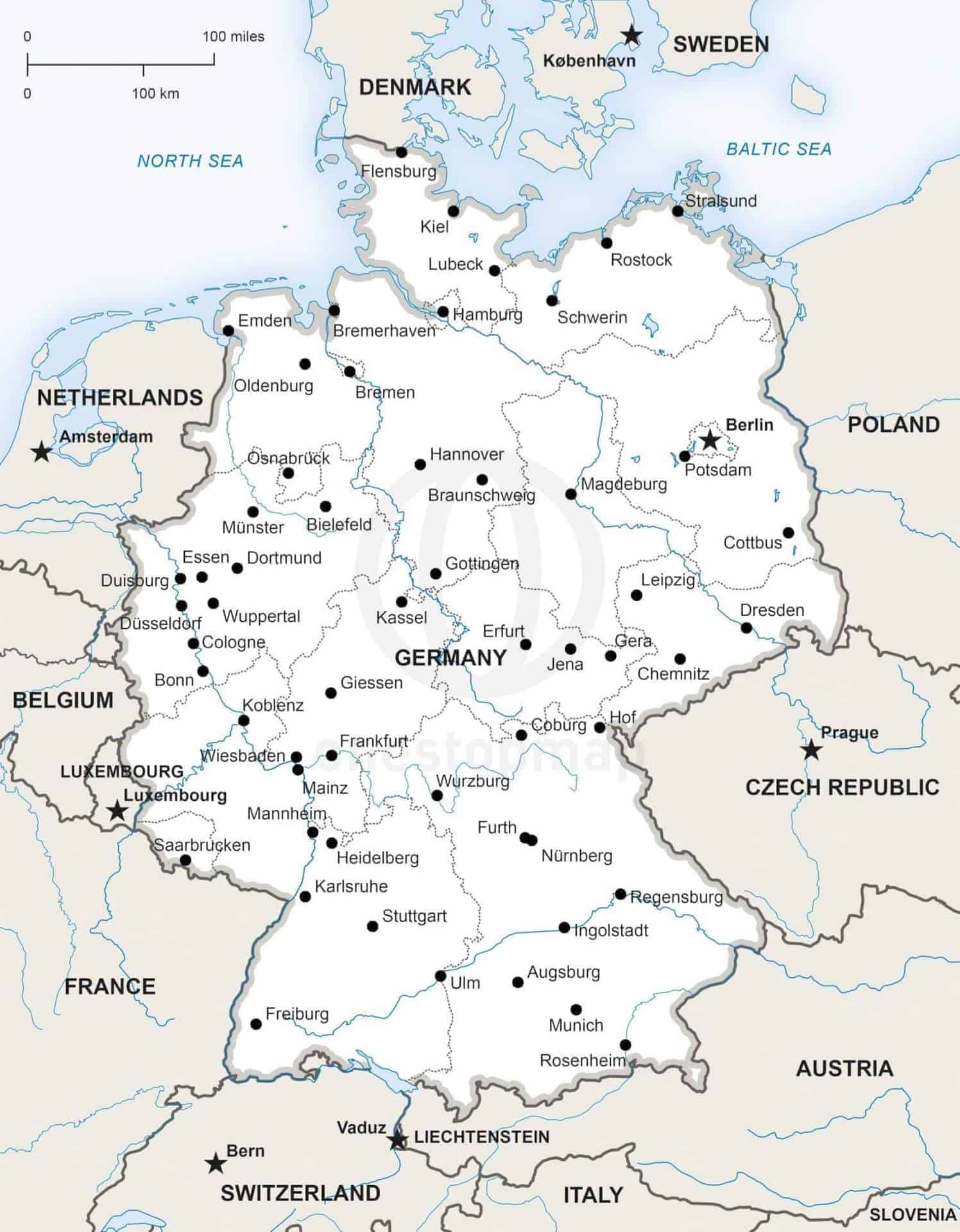 Vector Map of Germany Political One Stop Map