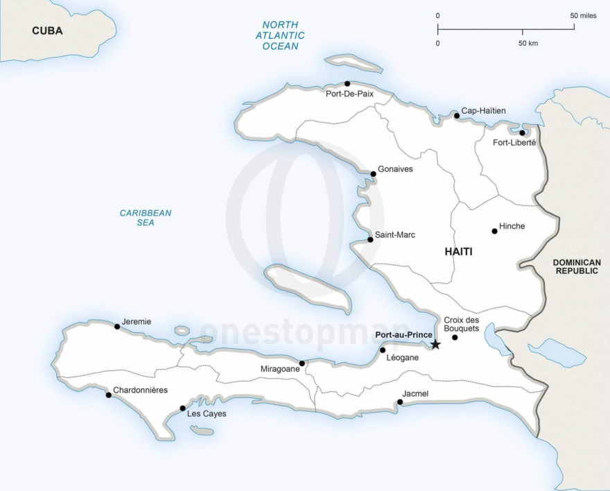 Vector Maps Of Haiti One Stop Map 81 Map Haiti Political 880x708 