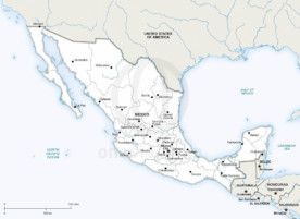 Map of Mexico political