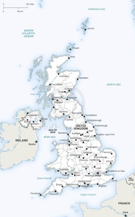 Map of United Kingdom political