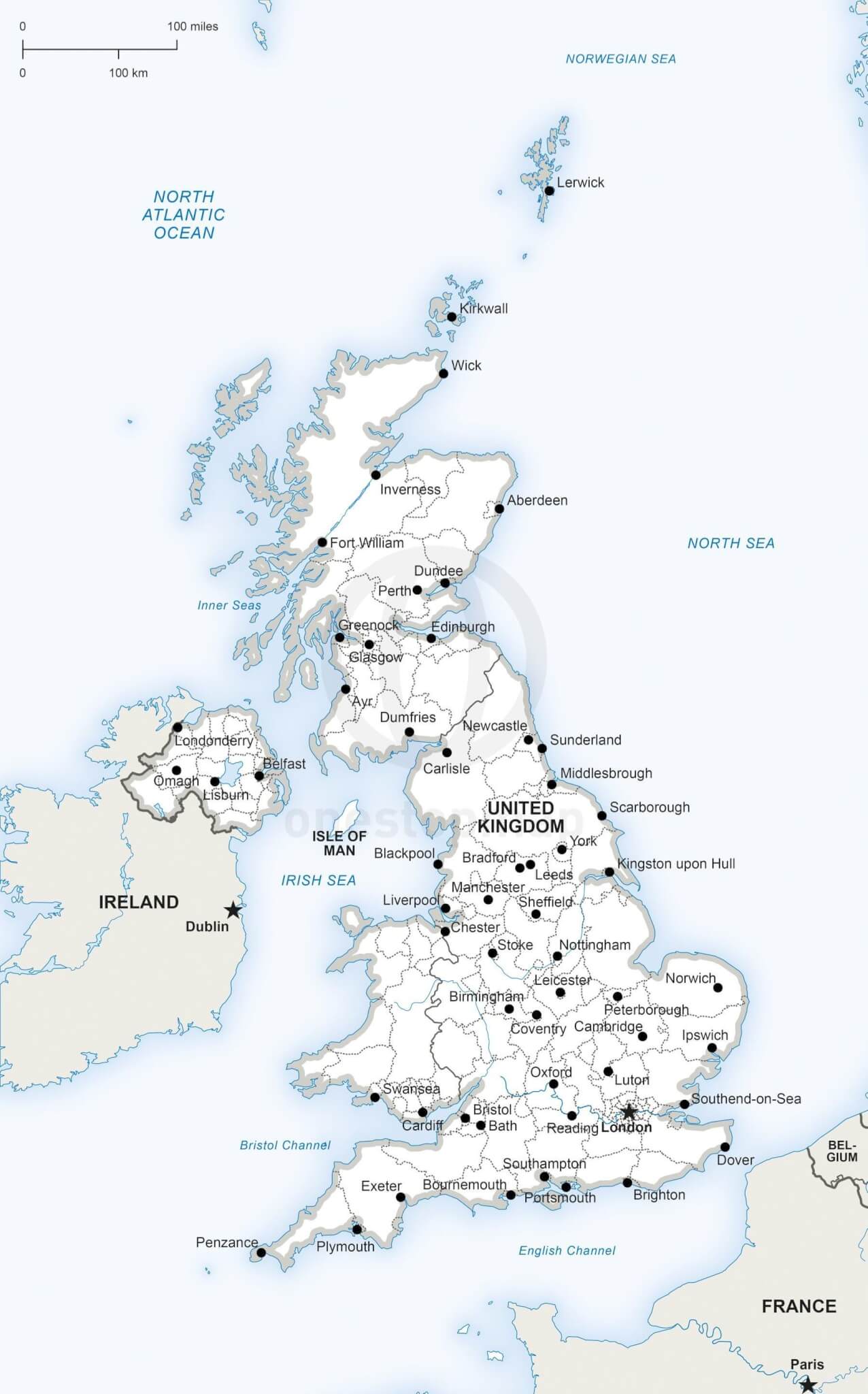 Map United Kingdom Printable