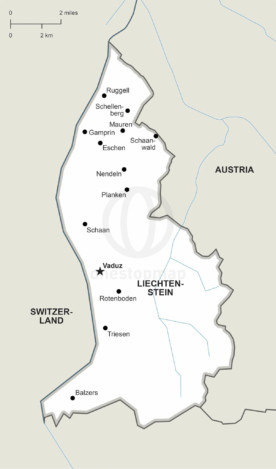 Vector map of Liechtenstein political