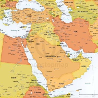 map of the middle east Vector Map Middle East Political High Detail One Stop Map
