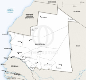 Map of Mauritania political