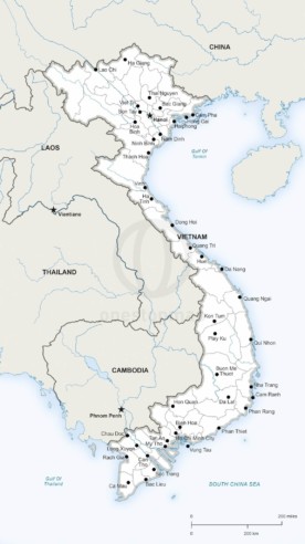 Vector map of Vietnam political