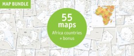 Map bundle Africa countries political defined map style