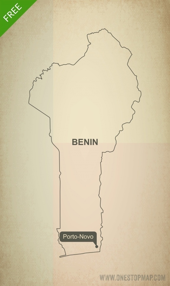 Free Vector Map of Benin Outline | One Stop Map