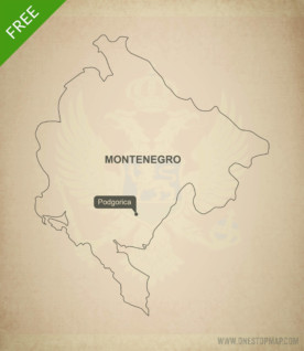 Free vector map of Montenegro outline