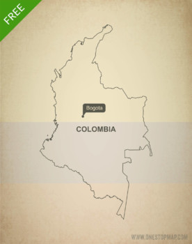 Free vector map of Colombia outline